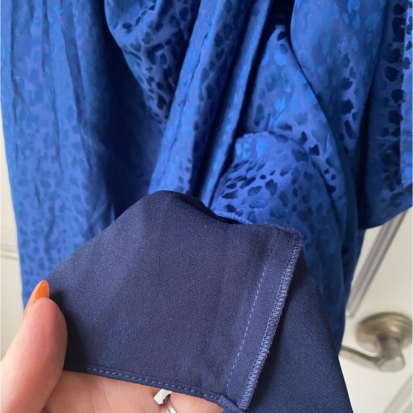 Parker Cobalt Blue Leopard Print Wrap Dress - Picture 5 of 7
